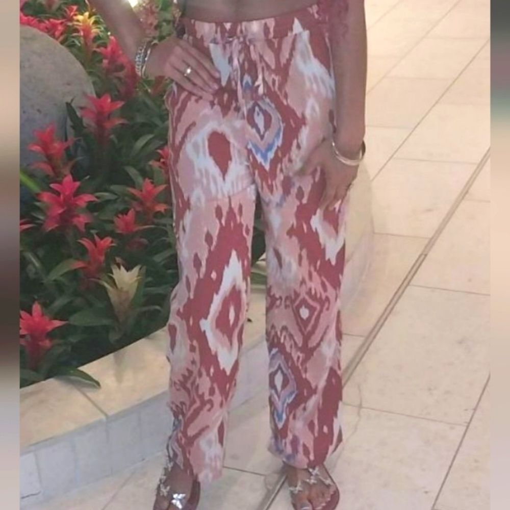 multicolor printed drawstring loose fit casual pa… - image 4